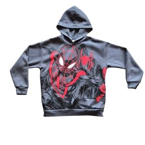 Gray Kids Spiderman Graphic Hoodie Size 10-12 Youth Large